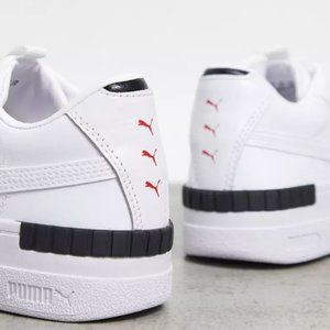 Puma Cali Sport repeat cat sneakers in white and black